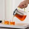 550ml Transparent Glass Kettle with Stainless Steel Filter Teapot Glass Water Jug Heat Resistant Carafe Juice Pitcher