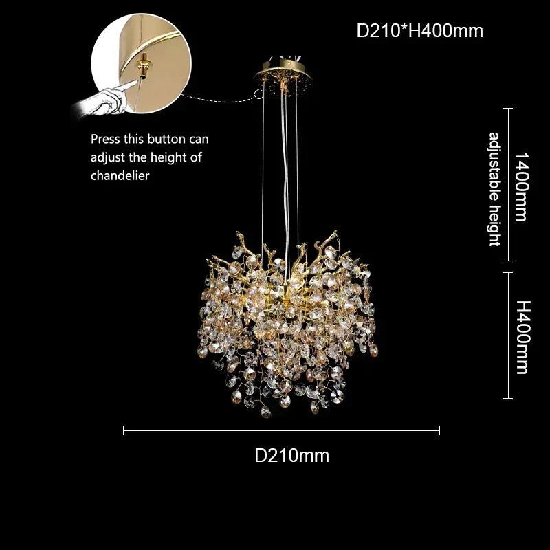 2025 New Modern Crystal Chandelier Nordic Luxury Restaurant Lamp Living Room Bedroom Sunflower Indoor Home Decoration Lamp