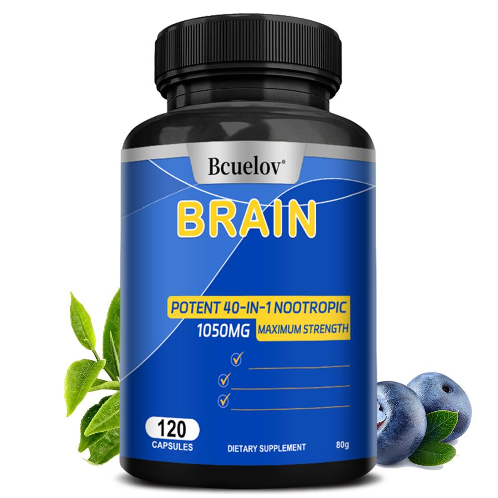 Bcuelov Brain Energy Capsules, a brain nutrition supplement, 120 capsules.