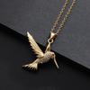 Small Bird Pendant Necklace With Micro-Set Zirconia Unique Design Gold Collarbone Chain For Women