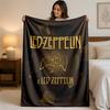 Flanelová deka s potiskem Led Zeppelin, útulná, lehká, plyšová přehozová deka pro postel, pohovku, domácí použití