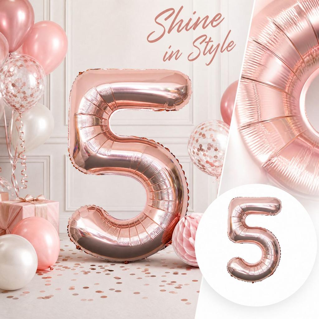 40 Inch Rose Gold Number Foil for Birthday Party Decoration