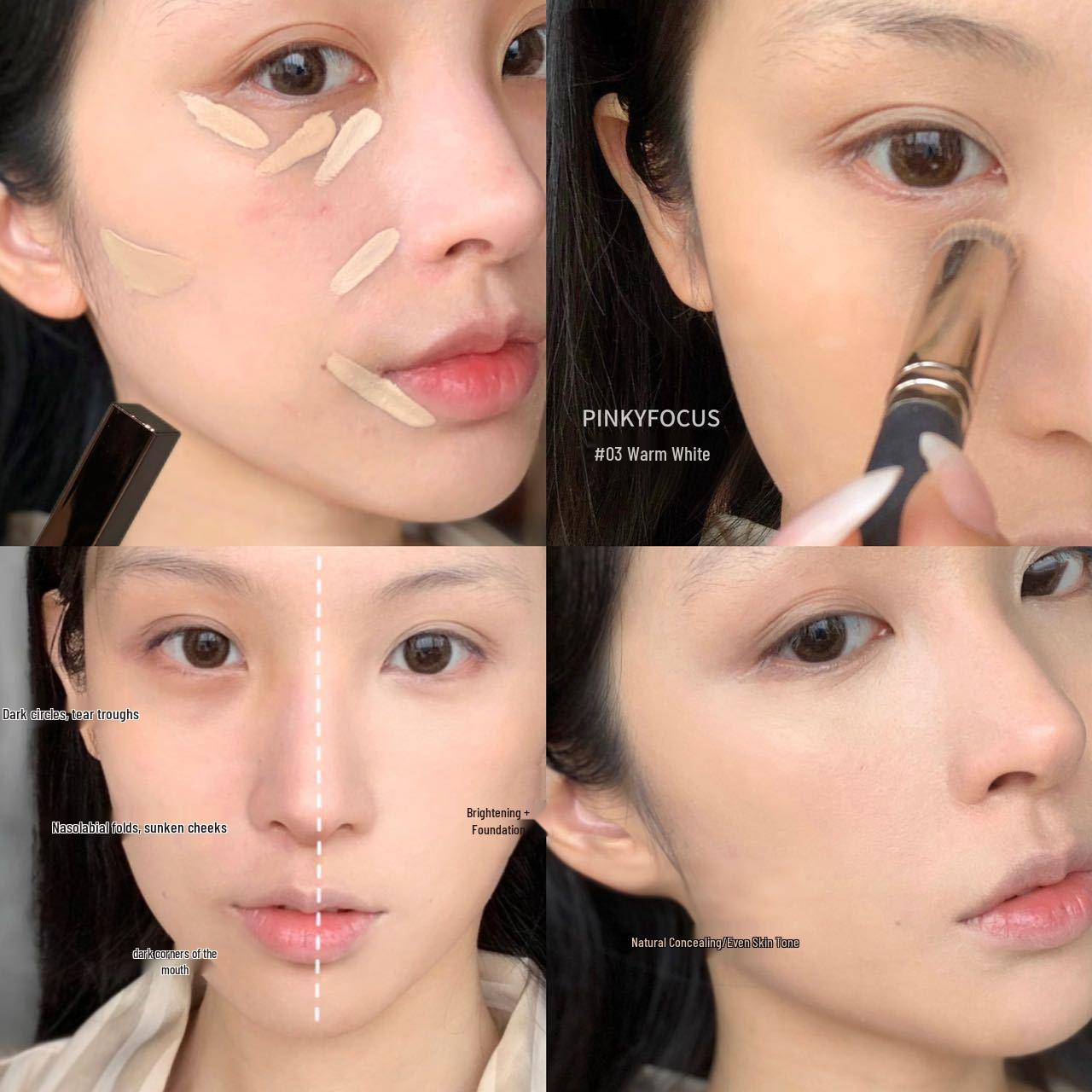 PINKYFOCUS Misty Sheer Concealer: Lightweight, Hydrating, Brightening, and Cakeless Formula. 7g