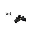 Black Satin Bow Princess-Style Small Claw Hair Clip