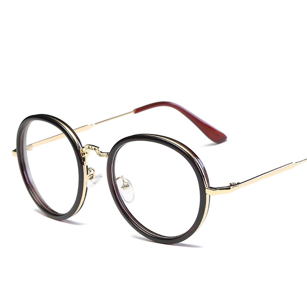 Non-Prescription Glasses Fashion Decorative Specs Pc Lenses Comfortable Round Frame Glasses For Travel Cycling Outdoor Sports