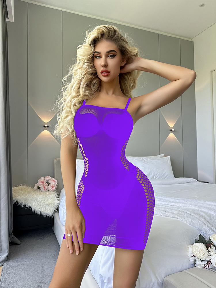 Sexy Underwear Women's Sexy Black Hollow Hip Skirt Showing Breasts Mesh Jacket Jacquard Perspective