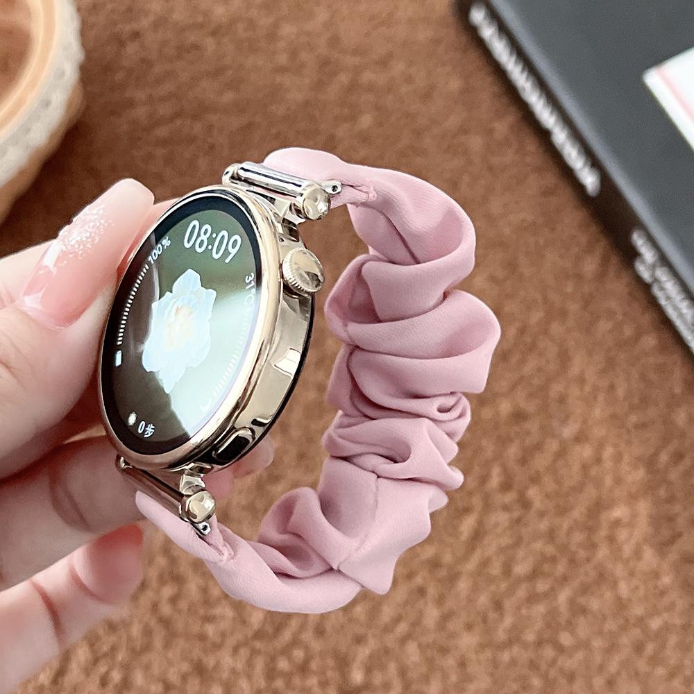 

20mm Scrunchie Elastic Stretchy Band Strap for Samsung Galaxy Watch 7 /6/5/4 40&44mm/Classic 6 43&47mm/Watch 5 Pro/ Venu 3S 2S 2 18mm рожевий