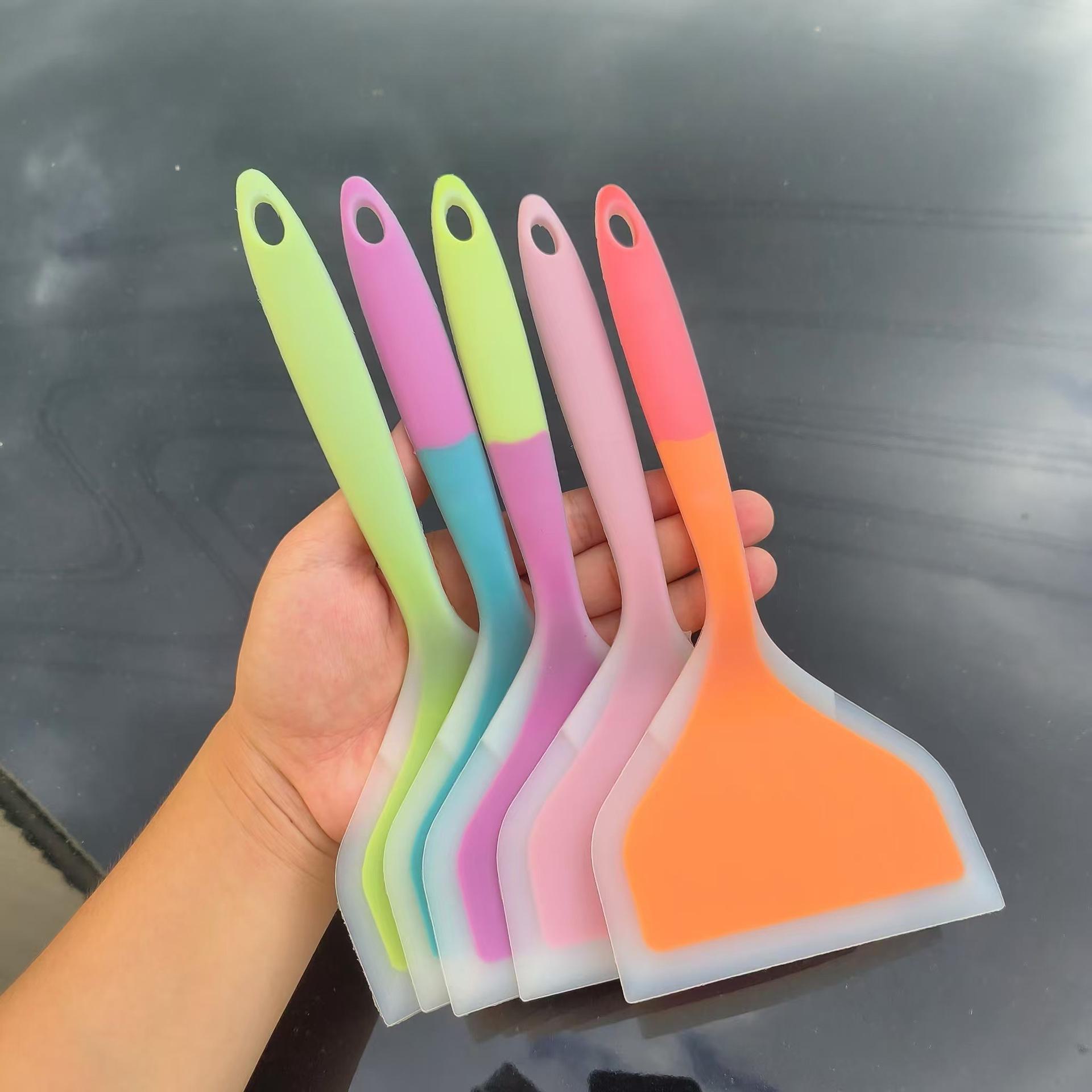 

Силиконовая лопатка тамагояки с антипригарным покрытием, устойчивая к высоким температурам – двухцветная сковорода с широким горлом