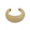 European Two-Tone Gold & Silver Wide Metal Bracelet for Women, Bean Texture, Open Cuff, Niche High-End Feel