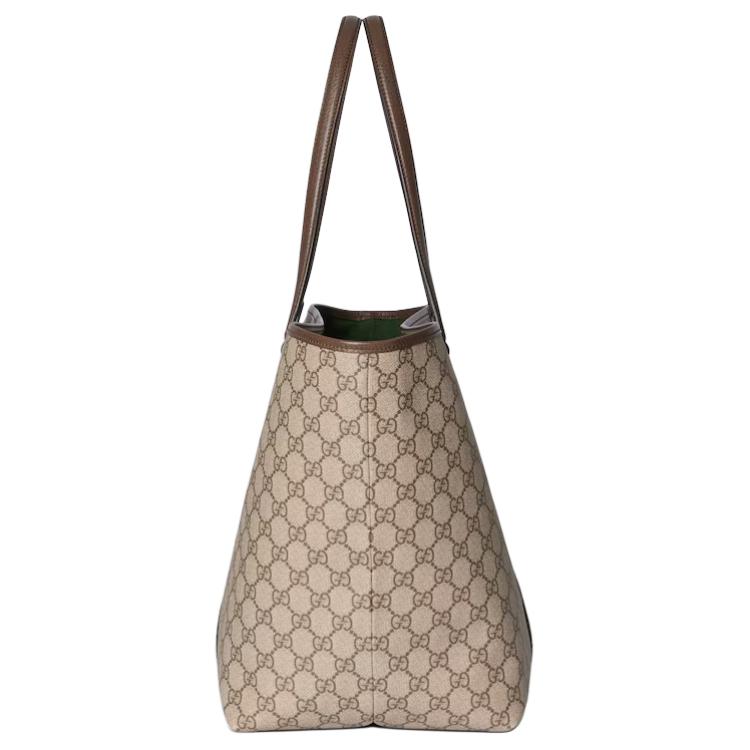 Gucci Ophidia Classic Double G Logo Canvas Tote Bag Women Tote Bags Beige Dark-Brown 836829-FAE0J-9867