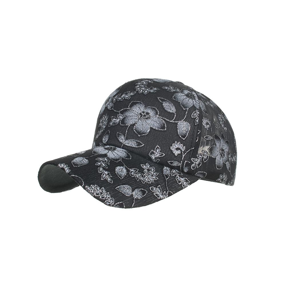 

Весной и летом новая кружевная блестящая сетчатая кепка с цветочным узором бейсболка кепка кепка солнцезащитная кепка чёрный