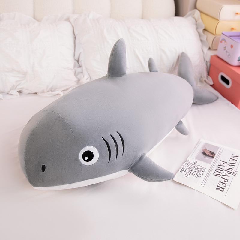 New Hot Two Colors Cartoon Shark Throw Pillow Soft Soothing Huggable Pillow Back Pillow Warm Comfy Sleeping Companion For Kids