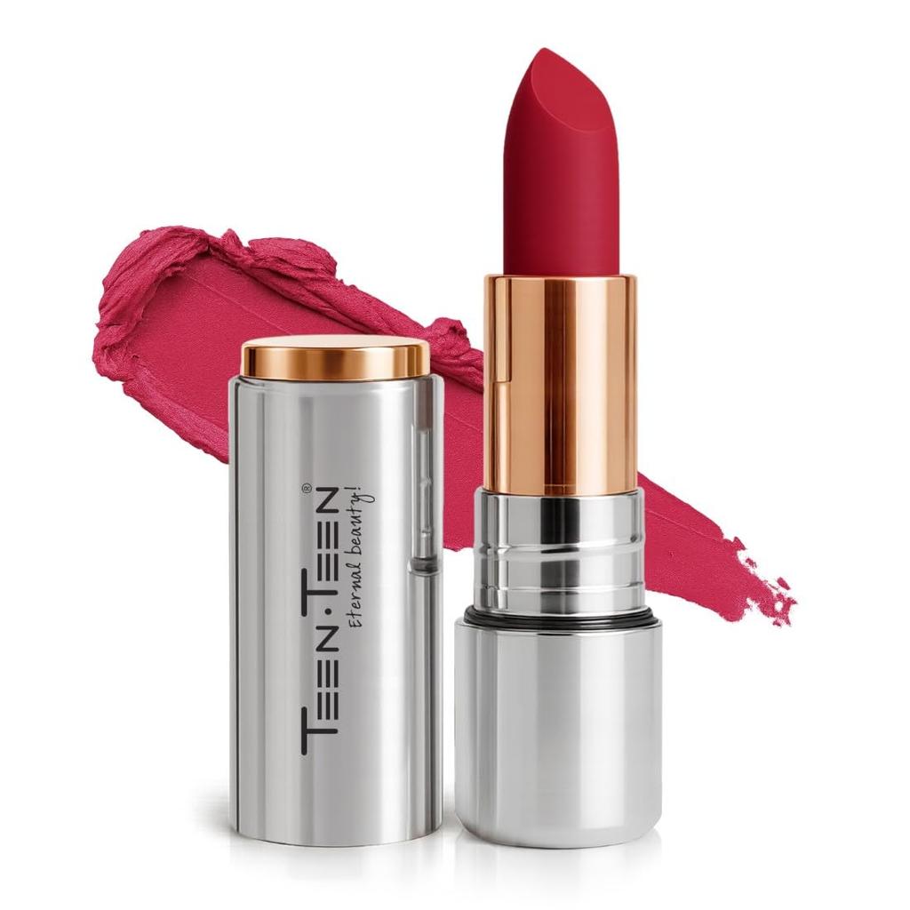 TEEN TEEN Iconic Non Transfer Bullet Matte Lipstick | Long Lasting Waterproof Formula | Lightweight & Smudge-Proof | High Pigment | Matte Finish