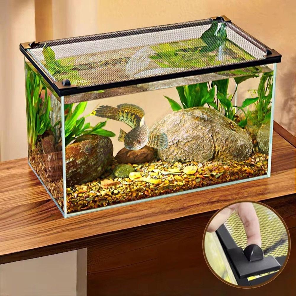 Sturdy Magnetic Fish Tank Lid Cover DIY Easy Installation Aquarium Anti-jump Net Turtle Tank Net Fish Tank