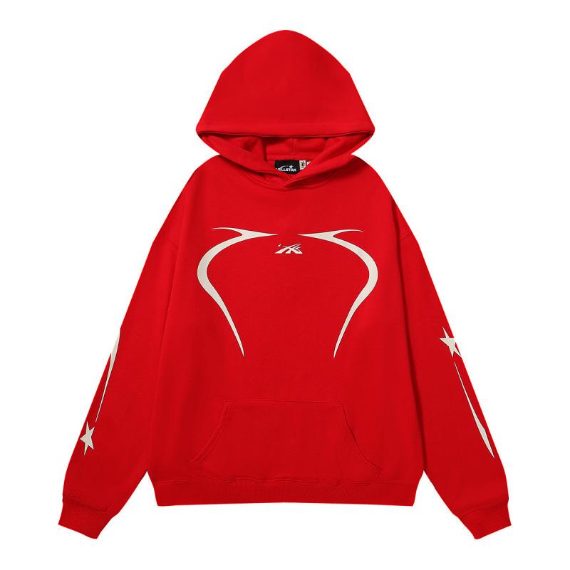 Unisex Retro Distressed Print Hoodie - Herbst/Winter Mode