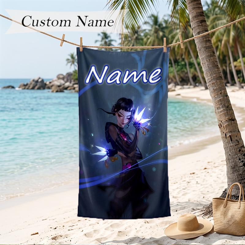 zoey Custom Name Printed Beach Towel Personalized Soft Towel For Swimming Beach Travel