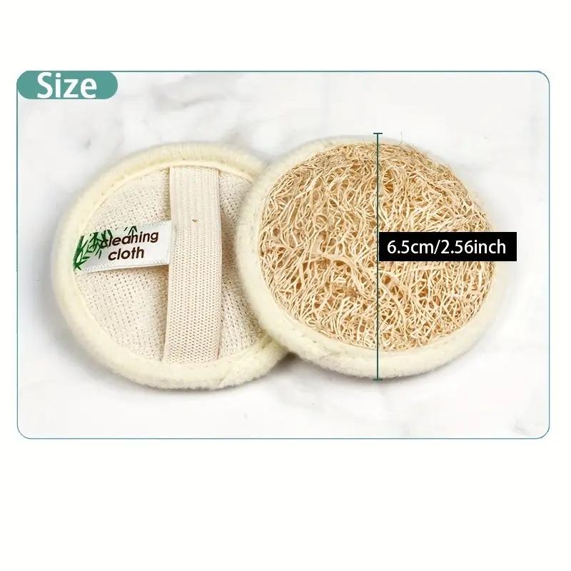 Natural Loofah Facial Sponge Pad | High-Quality Exfoliating Face Scrubber for & Sensitive Light Beige | Reusable Vegan Skincare Tool