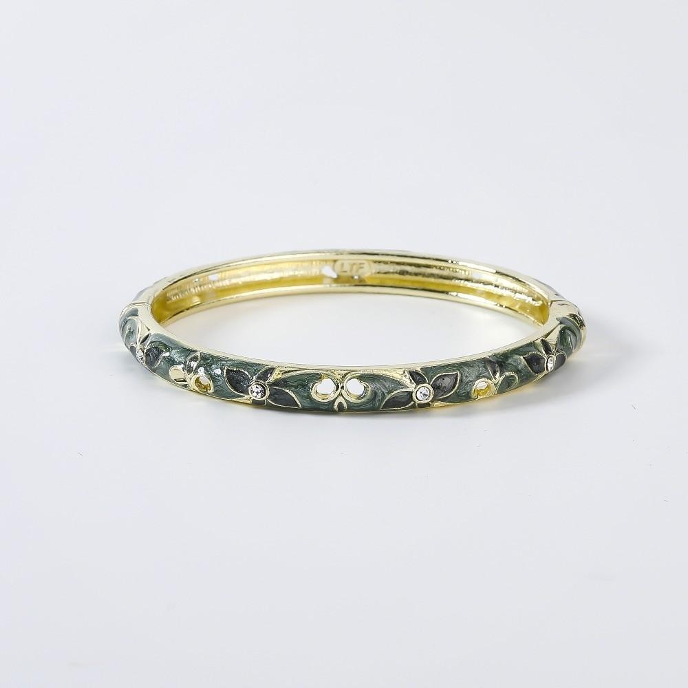 Bracciale a Fascia Fioritura Cinese Smaltato Braccialetto Tradizionale da Polso da Donna Bracciale Vintage Cloisonné da Donna