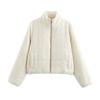 Womens Winter Warm Cotton Padded Jacket Stand Collar Short Coat Street Style Thick Knit Outerwear