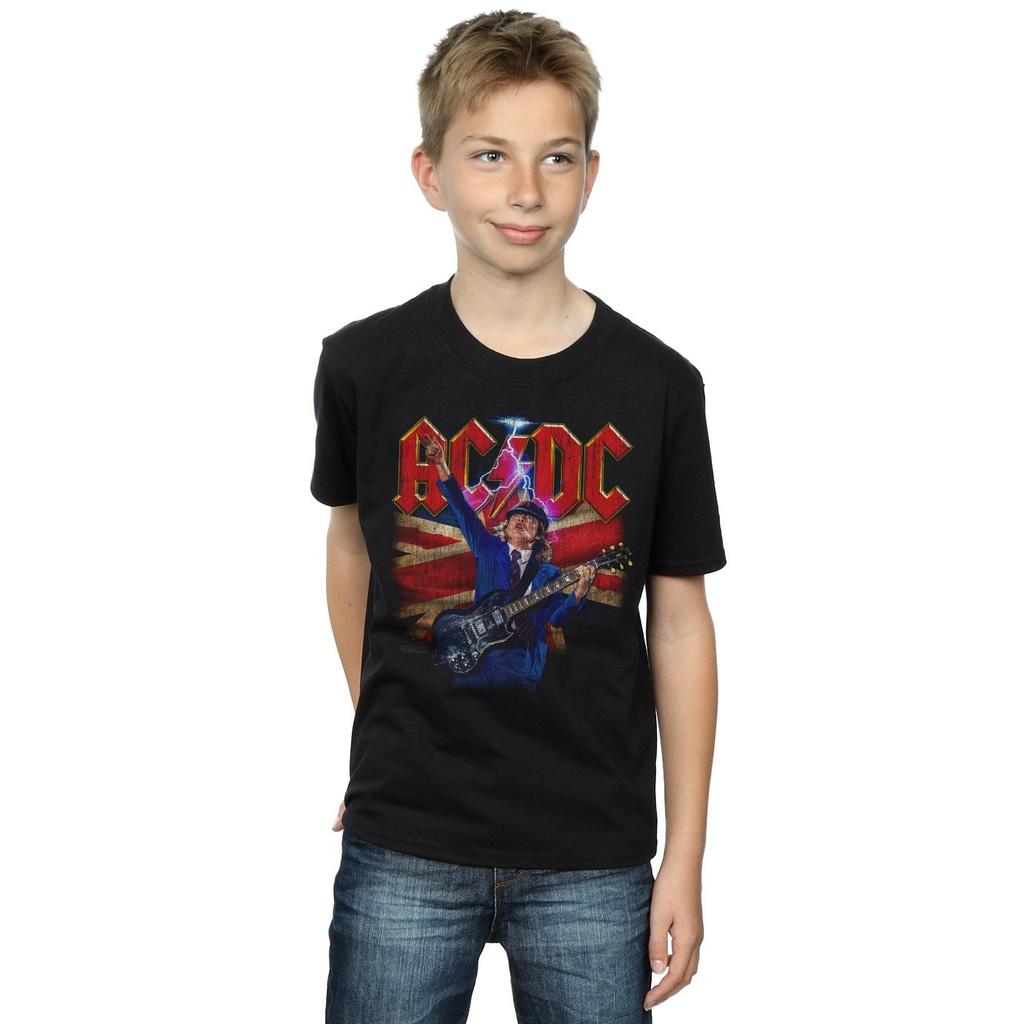 AC/DC Boys Angus Union Flag Lightning T-Shirt