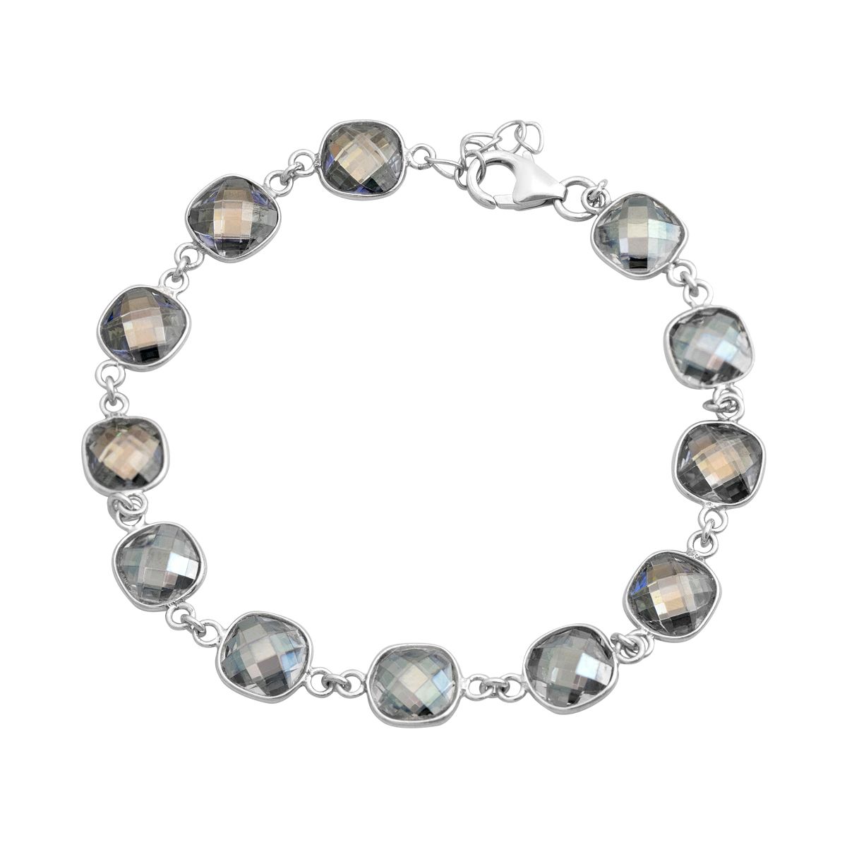 

Срібний браслет з топазом, вага виробу 11,35 гр (2142676) 18-21cm різнокольорові кольору