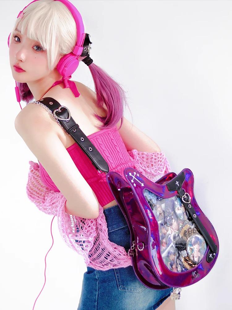 Sweet Girl Guitar & Bass Crossbody Irregular Itabag with Card Holder