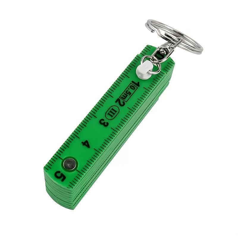 

1pc Multifunctional ABS Plastic Folding Ruler, 50cm/19.69in, 10-Fold with Keychain, Compact and Portable, Multi-Purpose Folding Ruler Drawing Tool зелений