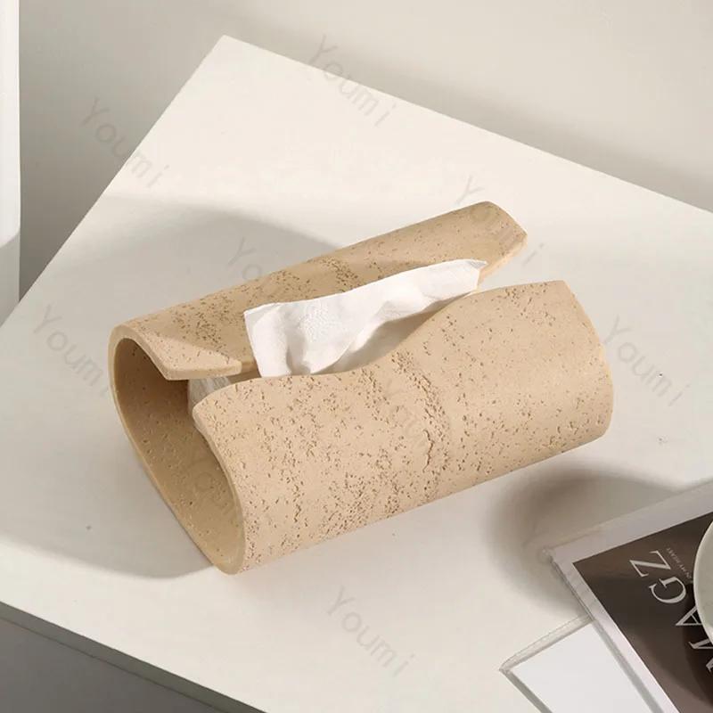 Cutie de șervețele din gresie creativă, lumină de lux, de înaltă calitate, pentru decorul casei, suport pentru cutie de șervețele, cutii de șervețele moderne pentru decorul camerei de zi