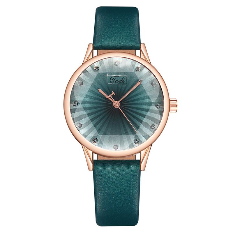 Creative Quartz Watch Leather Crystal Aesthetic Clock Versatile Business Women Wristwatch