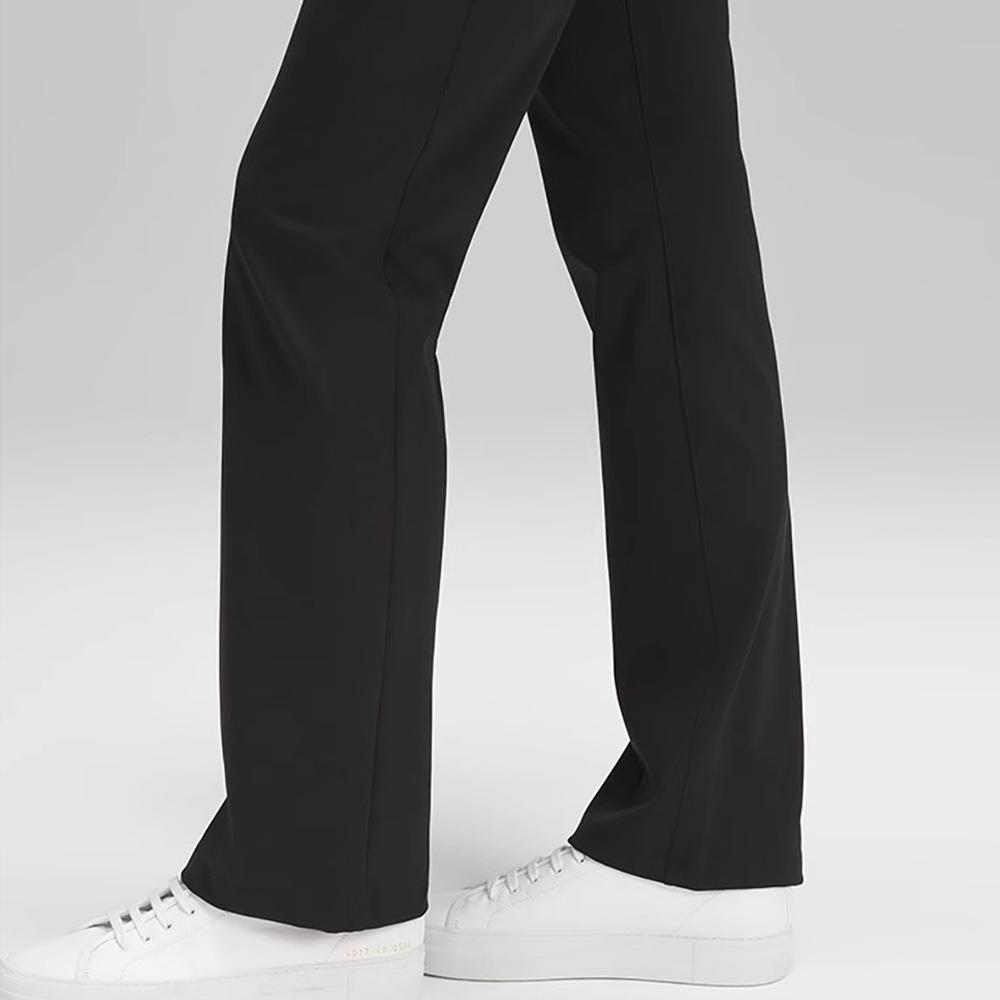 High-Waist Slim Fit Flared Trousers: Anti-Wrinkle, Elastic, with Pockets and Hip Lift for Casual Commute