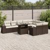 VidaXL Garden Lounge Set 10 Pcs with Brown Cushions Wicker 3269393