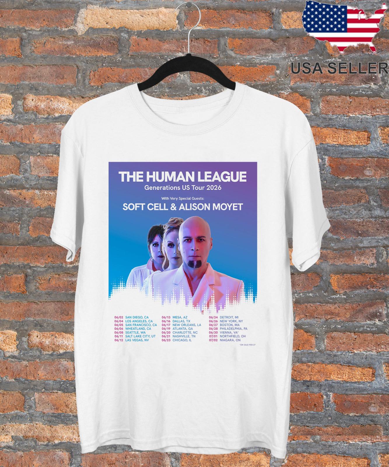 Human League Soft Cell Alison Moyet Generation US Tour T Shirt Full Size S-5XL S разноцветный