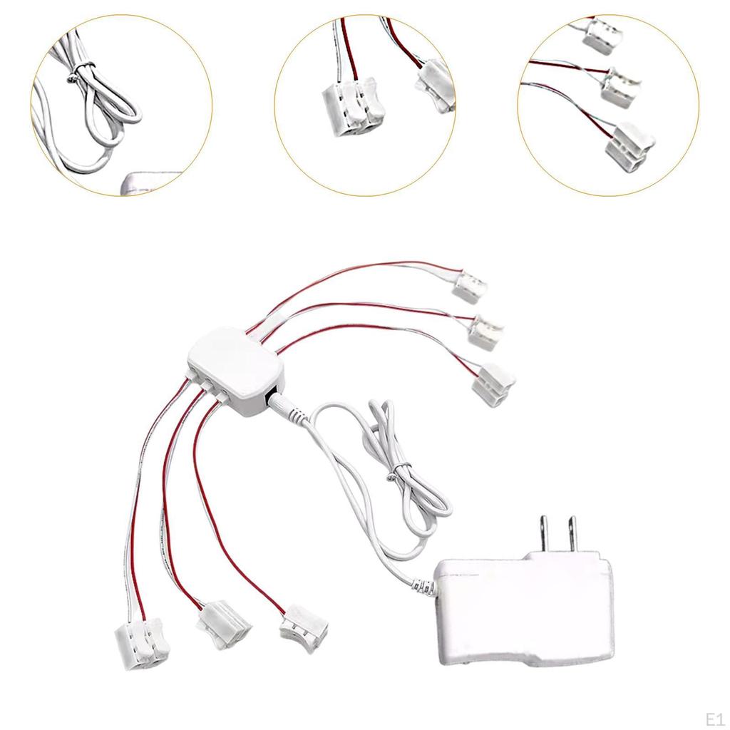 3V 2A Power Supply Cable 6 Ports Miniature Lighting Wiring US Plug for Model Lights