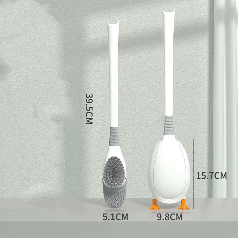 Creative Duck Shape Floor-to-ceiling Toilet Brush Set Silicone Brush Soft Brush To Clean The Toilet Floor