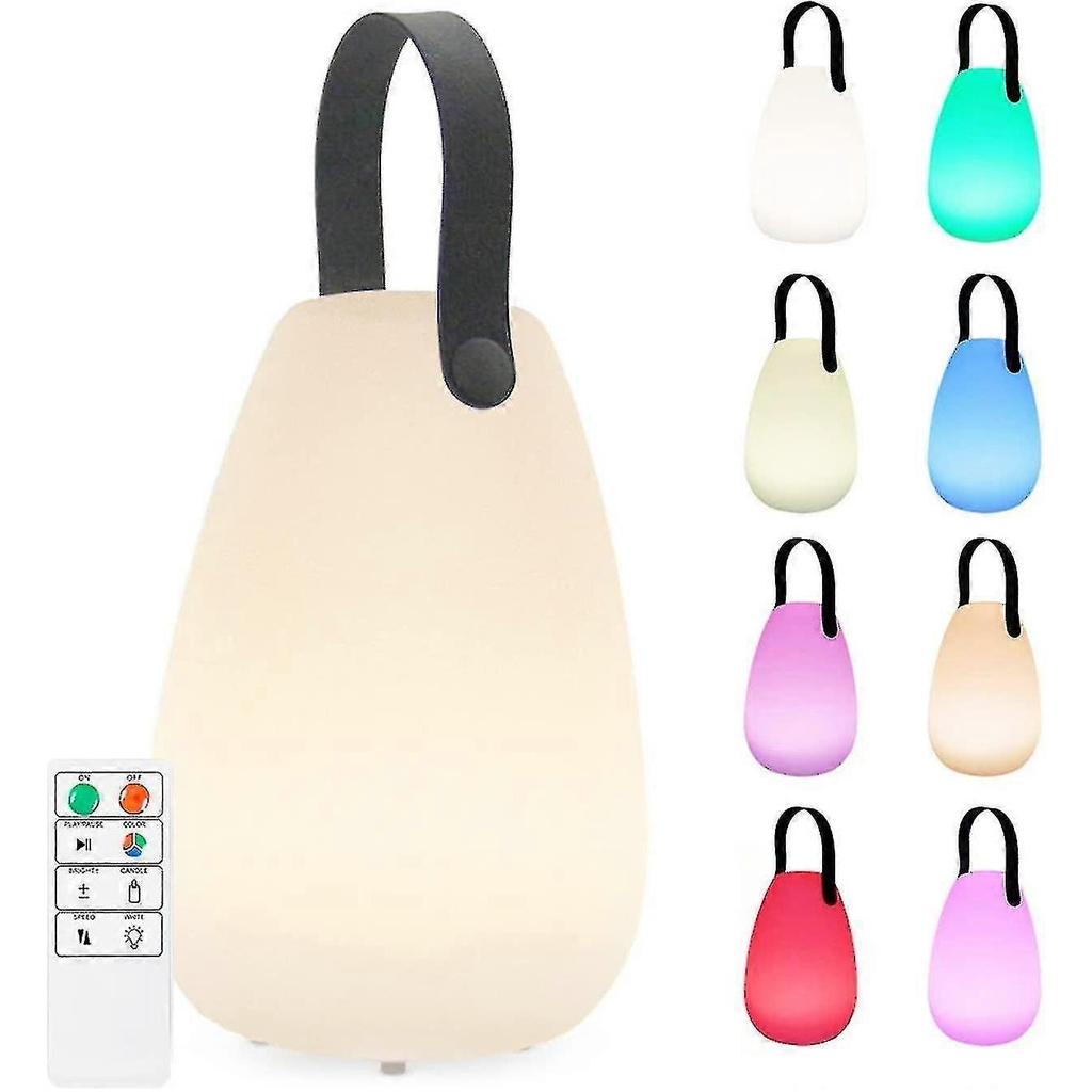 Rechargeable Table Lamp Outdoor Led 8 Colors Dimmable Wireless Table Lamp With Remote Control, 4 Dimmable Levels, Eye Protection 3000k [energy Class A