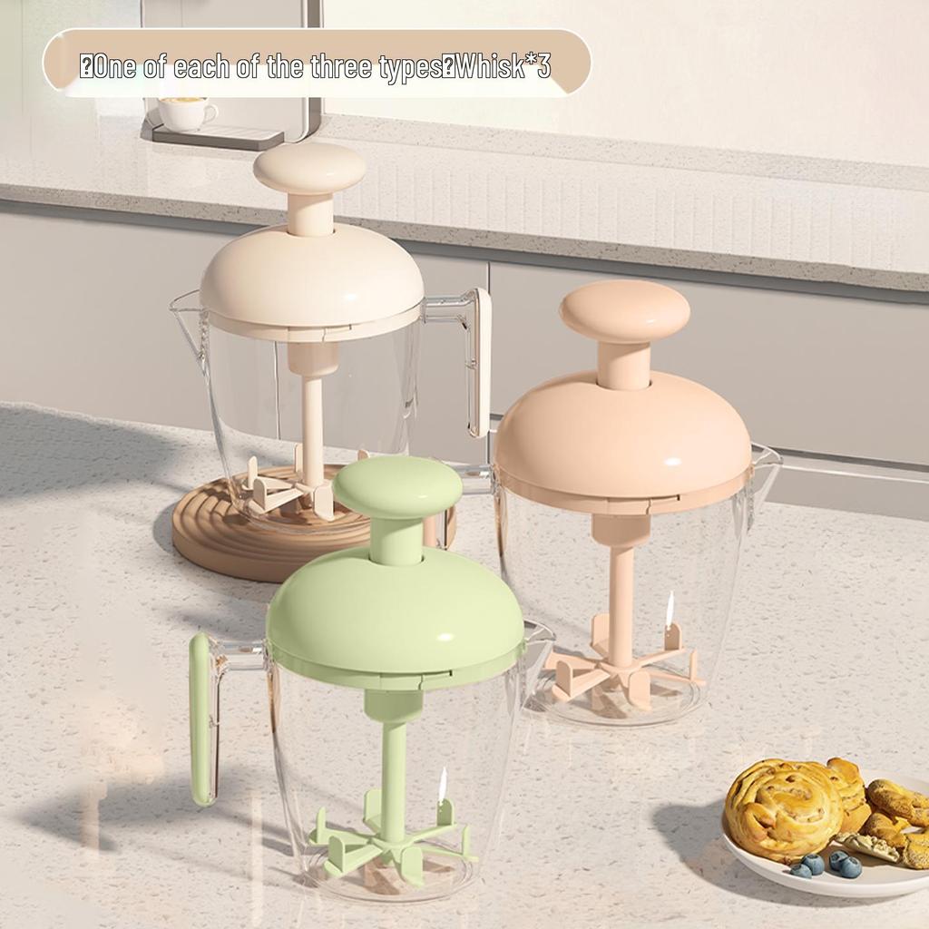 Multifunctional Press Egg Beater Cup: Large Capacity Frothing & Baking Blender