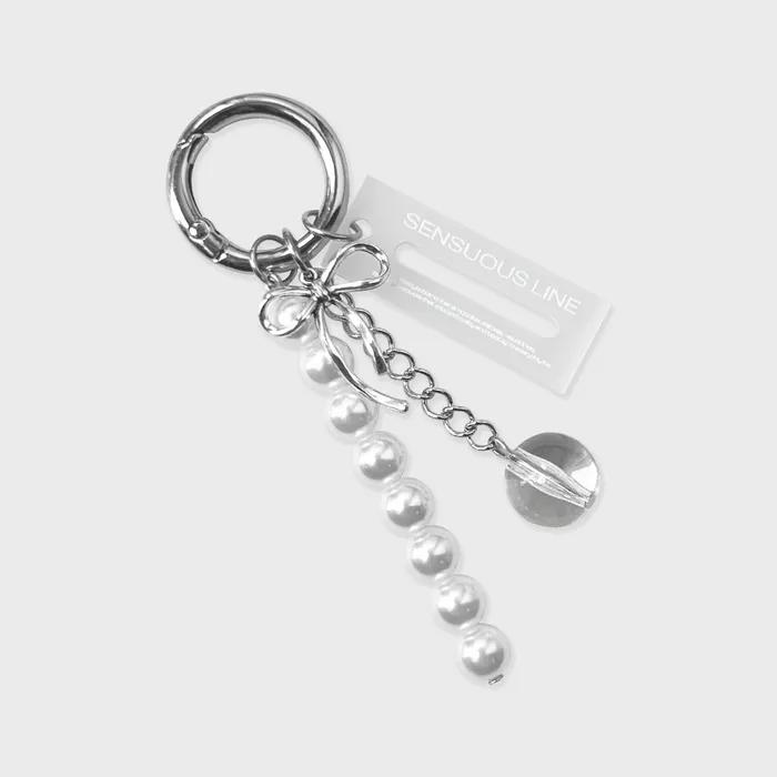 Ribbon Pearl Drop Keyring