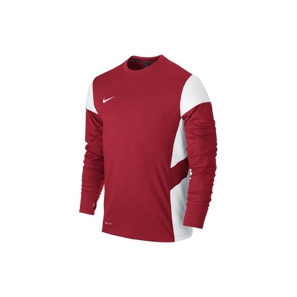 Nike Logo Print Patchwork Crew Neck Long Sleeve T-Shirt Men Tops Red 608722-657