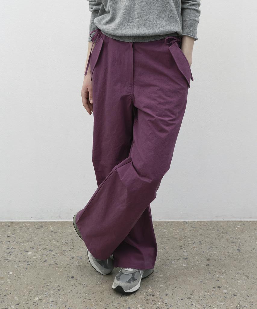 SO IR Ribbon Wide Carco Pants - Purple