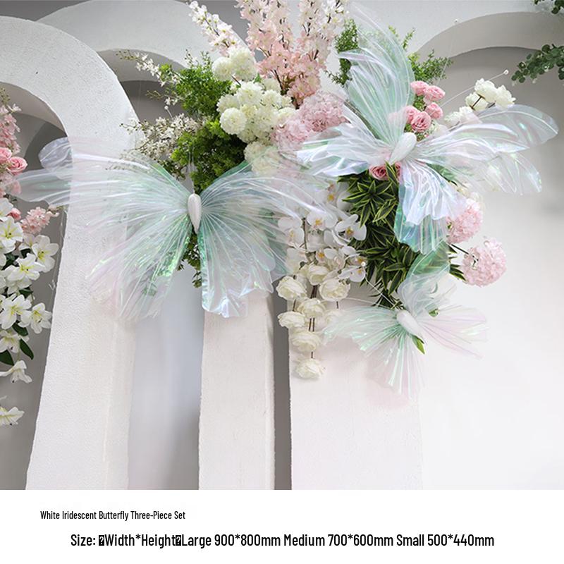 3D Painted Butterfly Wedding Backdrop with Scenery and Props for Photography and Décor