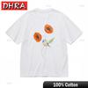 Womens AllSeason Classic TShirt Orange Red Poppy with Fern Leaf Design Tee Graphic Edgy Casual Creative Tops Edgy Casual