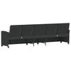 vidaXL Gartensofa 5-Sitzer mit Kissen Schwarz Poly Rattan