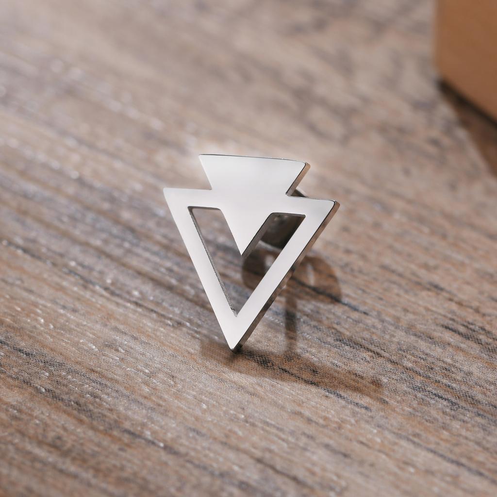 Stud Earring Men,Stainless Steel Double Triangle Arrow Arrowhead Geometric Minimalist Stud Earrings,Simple and Elegant Jewellery