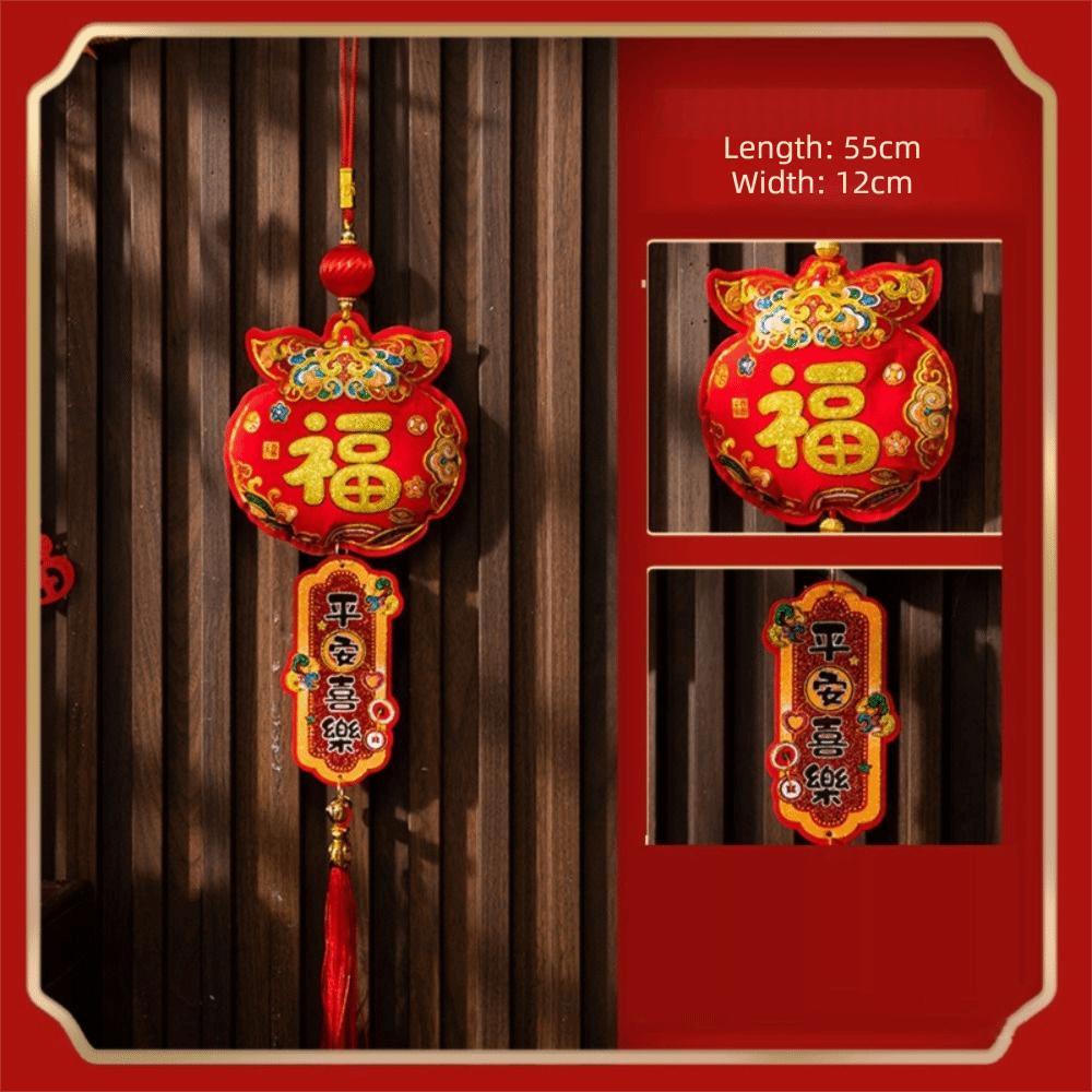 Fortune Hanging Ornament New Year Decorative Hangings Attract Wealth Luck With Tassel Festive Ornaments Chinese Style Lucky