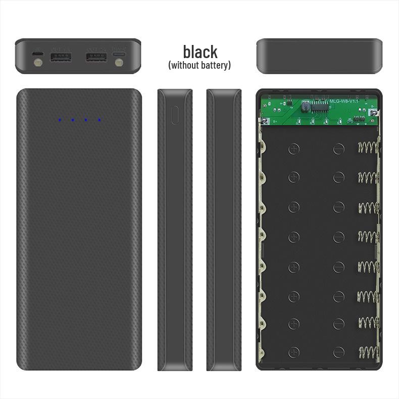 Type-C 8-Slot 18650 Battery Charger & DIY Power Bank Shell Kit