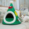 Warm Cat Cave Bed for Indoor Cats Washable Self-Warming Beds Calming Tent House for Puppies Small Dogs Non-Slip Bottom