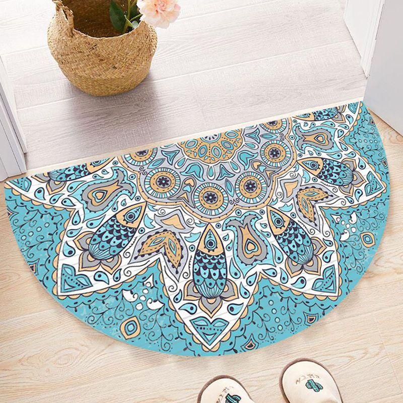 Nordic Entrance Doormat Anti Slip Floral Door Floor Mat Indoor Half Round Welcome Mat Bathroom Hallway Carpet Kitchen Area Rugs
