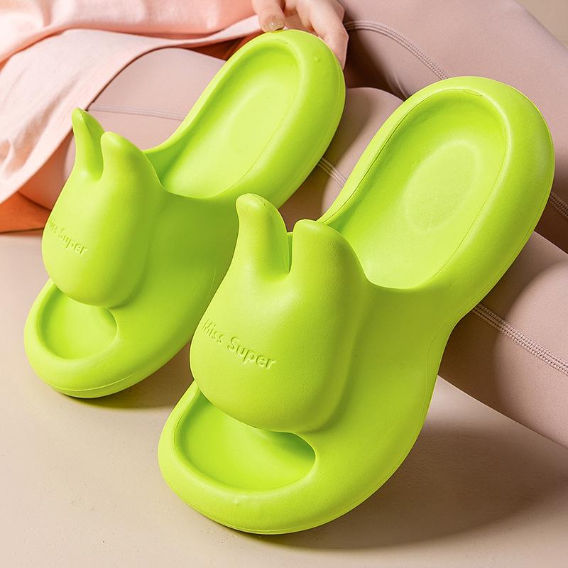 EVA rabbit ear slippers women's summer home indoor bathroom mop home non-slip bath sandals outside wearing beach shoes