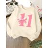 Kids Unisex Crewneck Sweatshirt, Cute Pink Bow Number 11 Birthday Print Soft Fleece Long Sleeve Pullover For Boys Girls Over 4 Years Old
