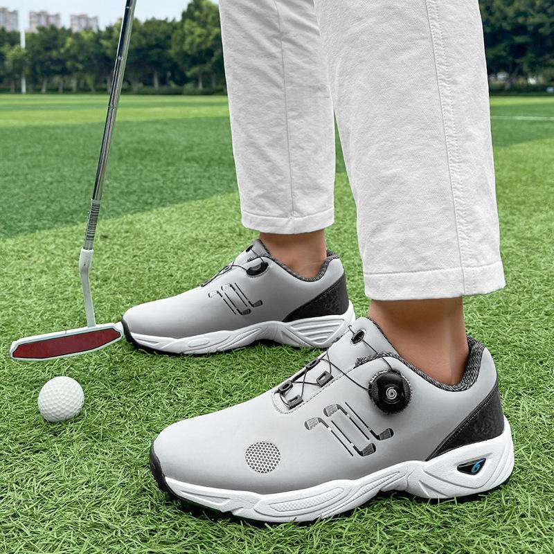 Foreign trade new golf shoes men's rotating buckle lace-free lightweight casual non-slip waterproof golf shoes